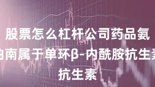股票怎么杠杆公司药品氨曲南属于单环β-内酰胺抗生素